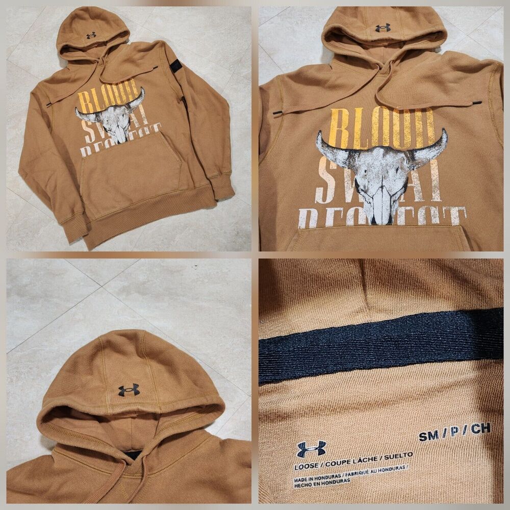 Under‎ Armour Project Rock Terry Mens SM Small Medium BSR Bull Hoodie Sweatshirt